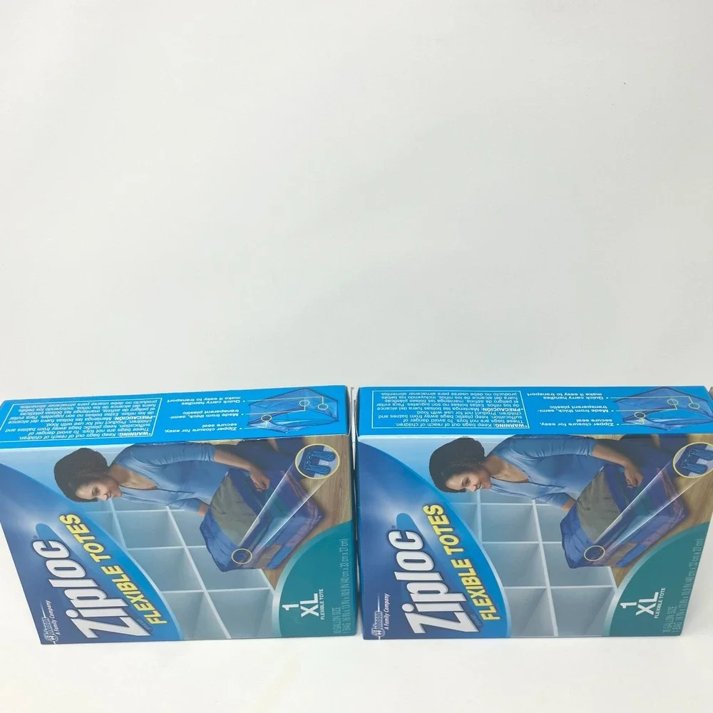 Ziploc XL X-Large Flexible Storage Tote 10 Gallon Blue Plastic X2 New